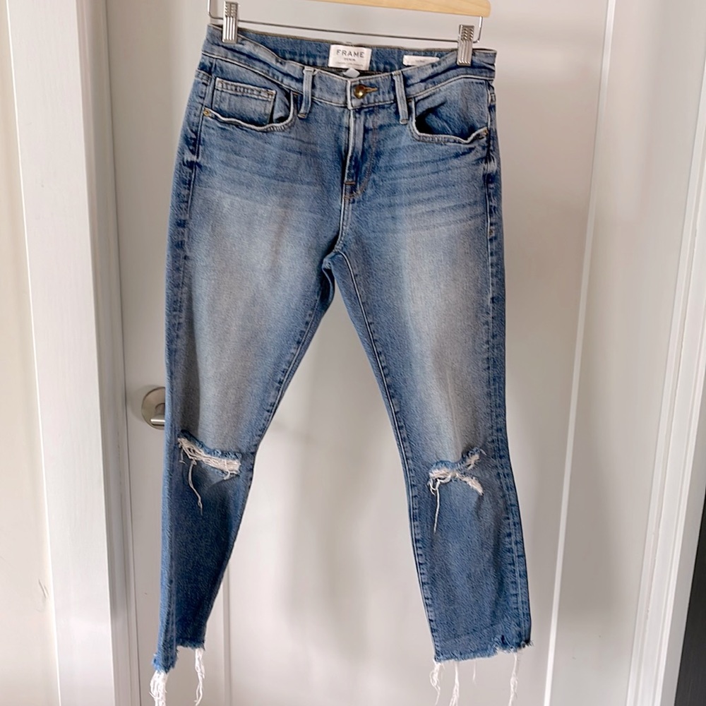 Frame Le Boy Distressed Denim